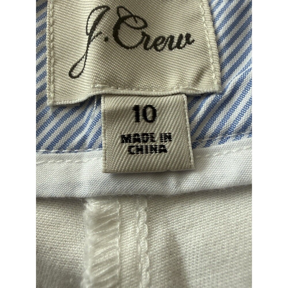 J. Crew White Embroidered Chino Shorts WOMEN'S SZ 10 Tennis Preppy Country Club - Picture 4 of 11